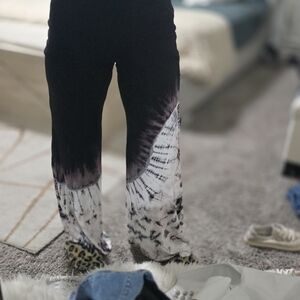 EARTHBOUND Black and White Tie-Dye Pants
